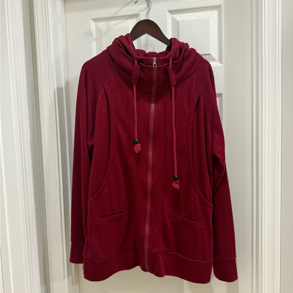 H2H Men's Burgundy Full Zip Hoodie Jacket